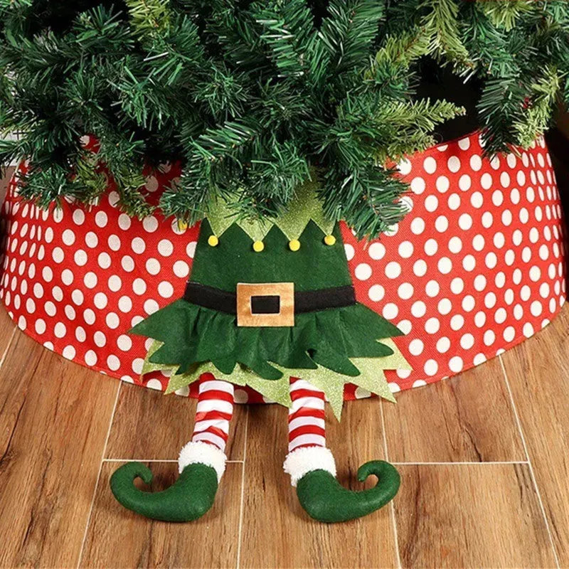 Christmas Red White Polka Dot Tree Skirt - Bellarte Enchanté Christmas Red White Polka Dot Tree Skirt